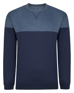 Bigdude Colour Block Jumper Navy/Dark Denim Tall